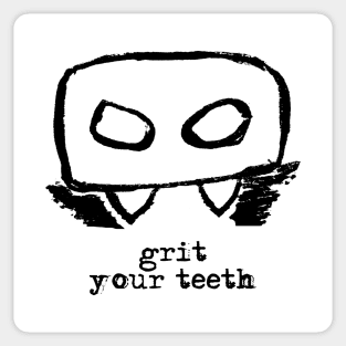 Bloody Mario - the Italian vampire (head) – Grit your teeth (black on white) Sticker